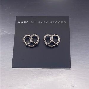 Marc By Marc Jacobs Silver Pretzel Earrings NWT